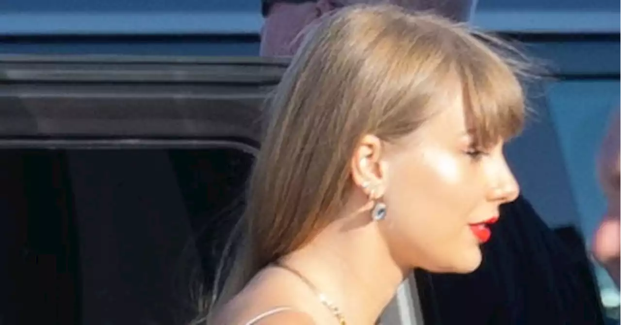 Taylor Swift Stuns in Blue at Jack Antonoff, Margaret Qualley Wedding