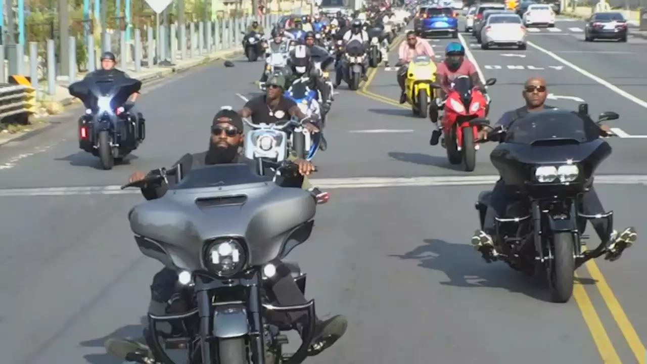 Over 100 motorcyclists ride through Philadelphia to visit those impacted by gun violence