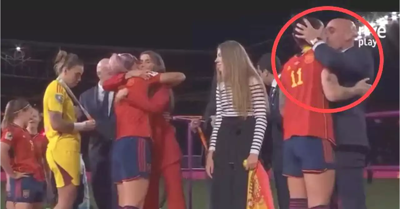 Spanish football chief under fire after kissing World Cup winner Jennifer Hermoso on the lips