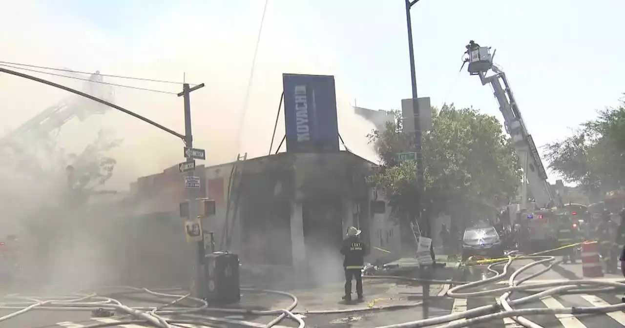 10 firefighters injured battling 5-alarm blaze that impacted 9 businesses in Williamsburg, FDNY says