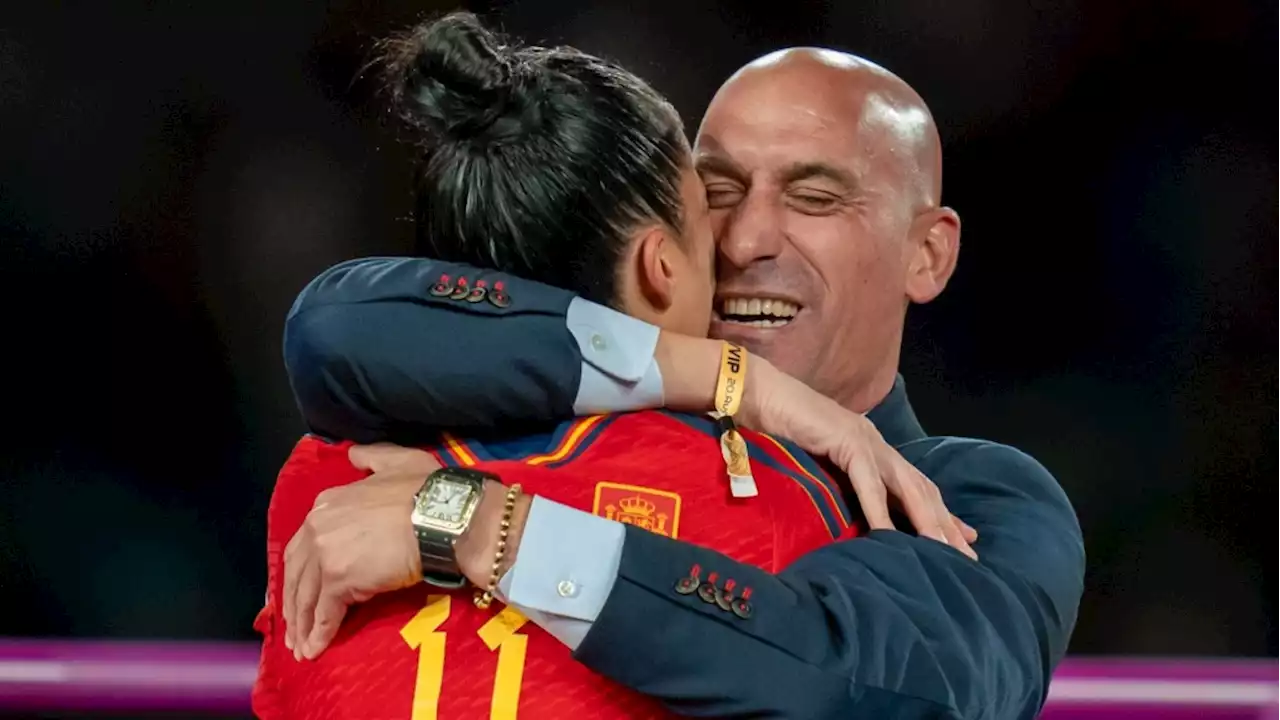 Spanish soccer chief faces criticism after giving World Cup winner a surprise kiss on the lips