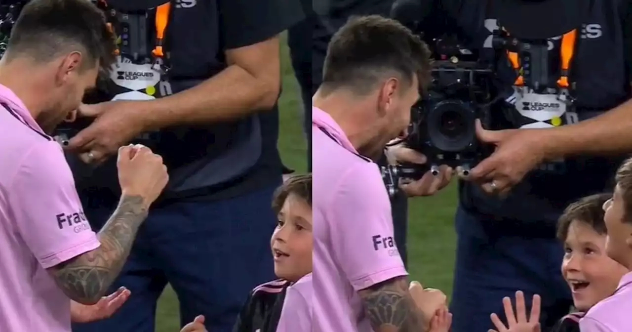 Messi campeón en el Inter Miami: del piropo de Di María al 'piedra, papel o tijera' con su hijo Mateo