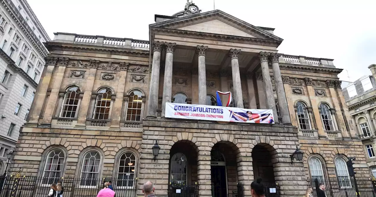 City decorates town hall to celebrate Katarina Johnson-Thompson