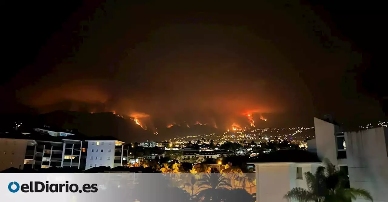 La noche da tregua al incendio de Tenerife, que sigue sin estar controlado, pero 'ha pasado lo peor'