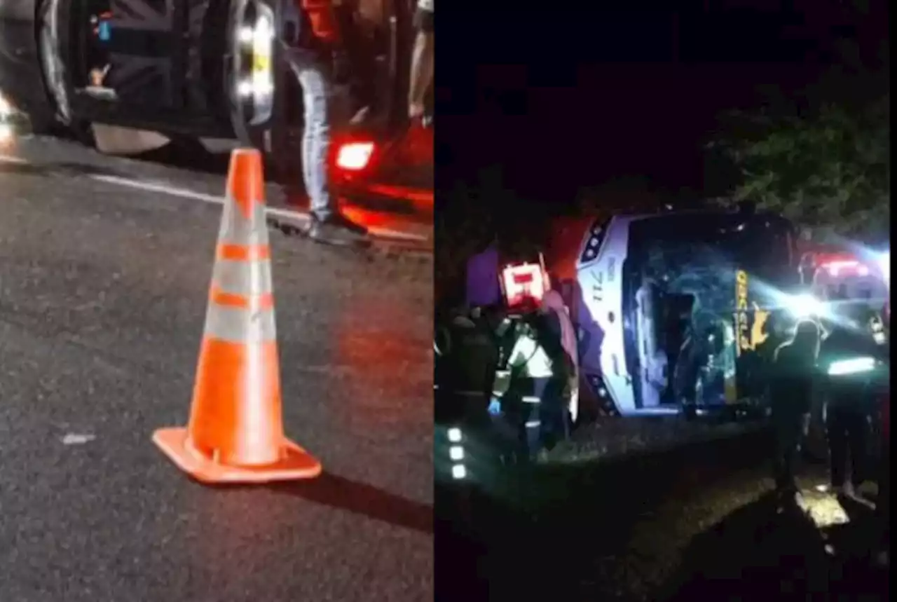 Grave accidente de bus con ruta de Cali a Bogotá: se volcó y hay siete heridos