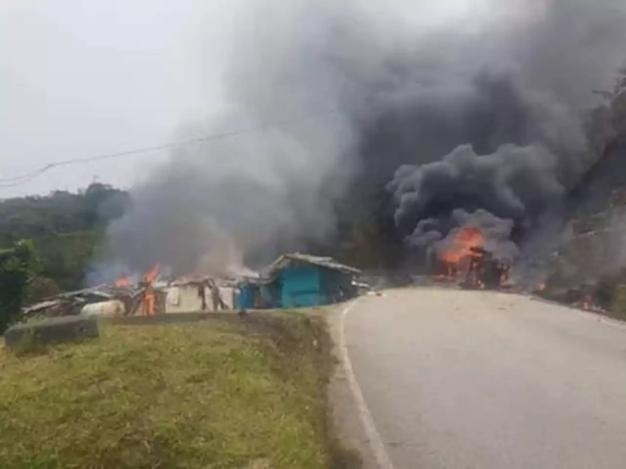 Video| explosión de carrotanque con gas natural deja al menos 7 heridos en Antioquia