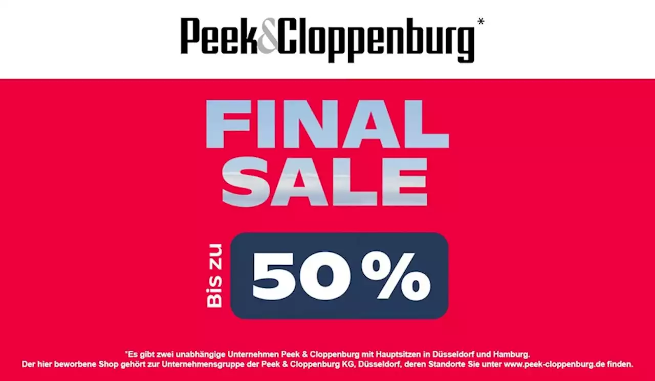 Jetzt im Peek & Cloppenburg* Sale sparen: Bis 50% Rabatt und Last Pieces mit 10% Rabattcode extra