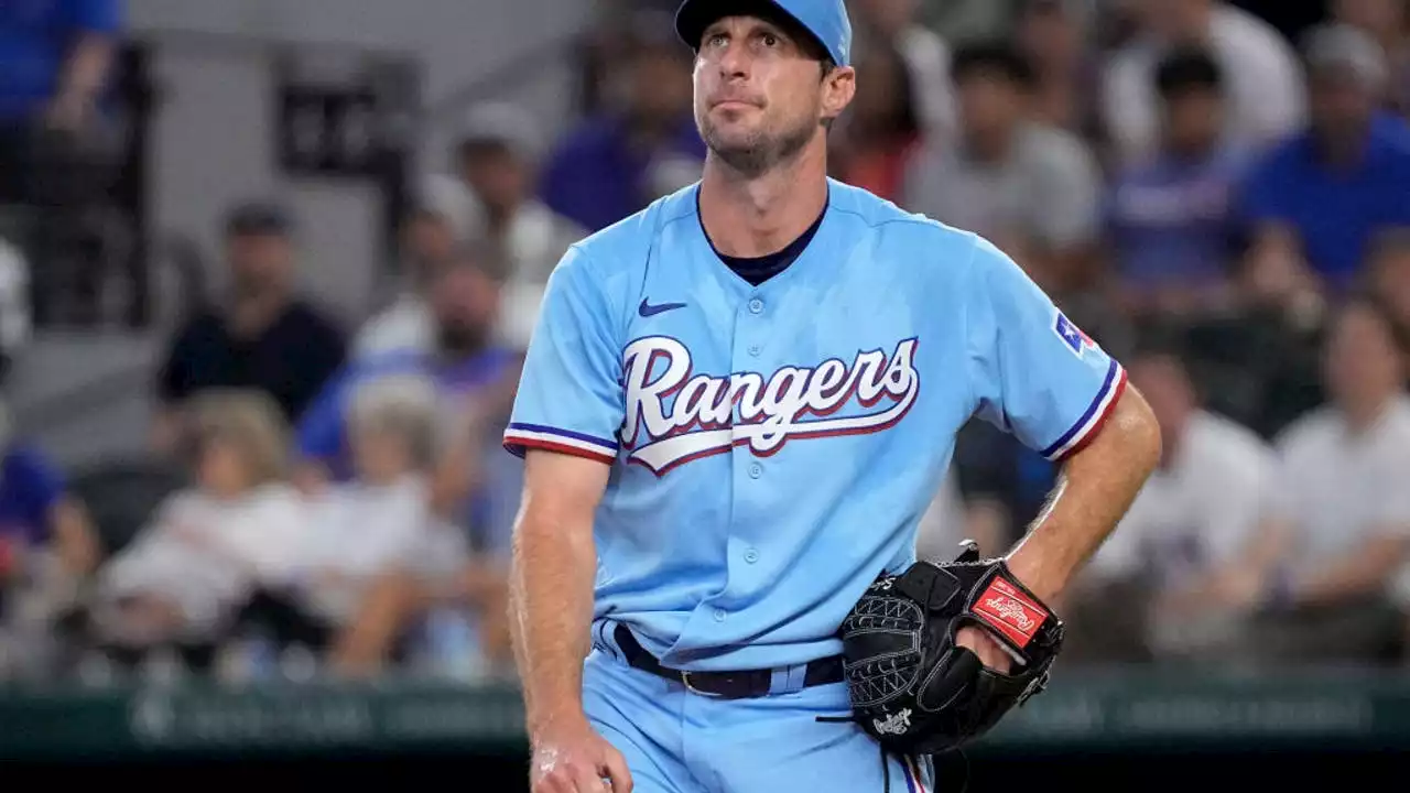 Scherzer gets erratic after milestone K and Brewers beat Rangers 6-2 for 3-game sweep