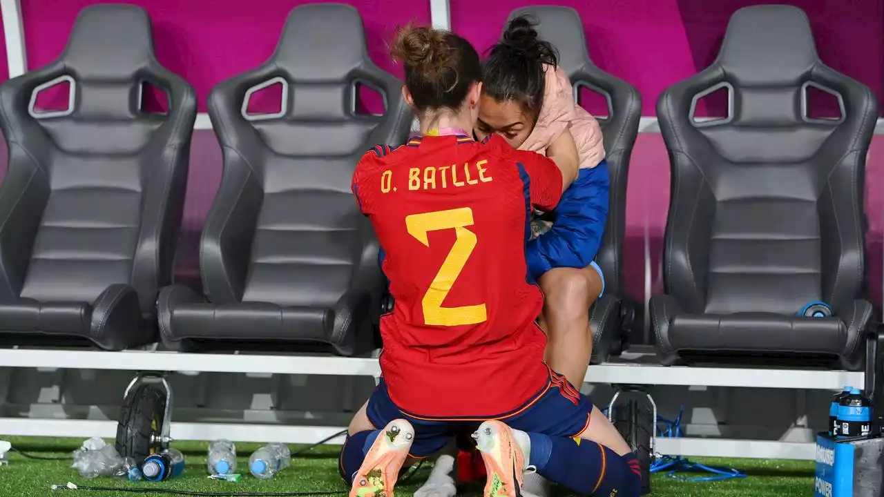 Iconic moment of class as Spain’s Ona Batlle comforts England’s Lucy Bronze after World Cup final