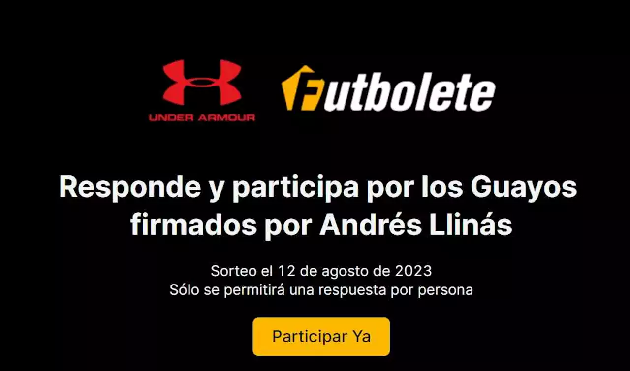 ¡Gánate los guayos Under Armour firmados por Andrés Llinás!