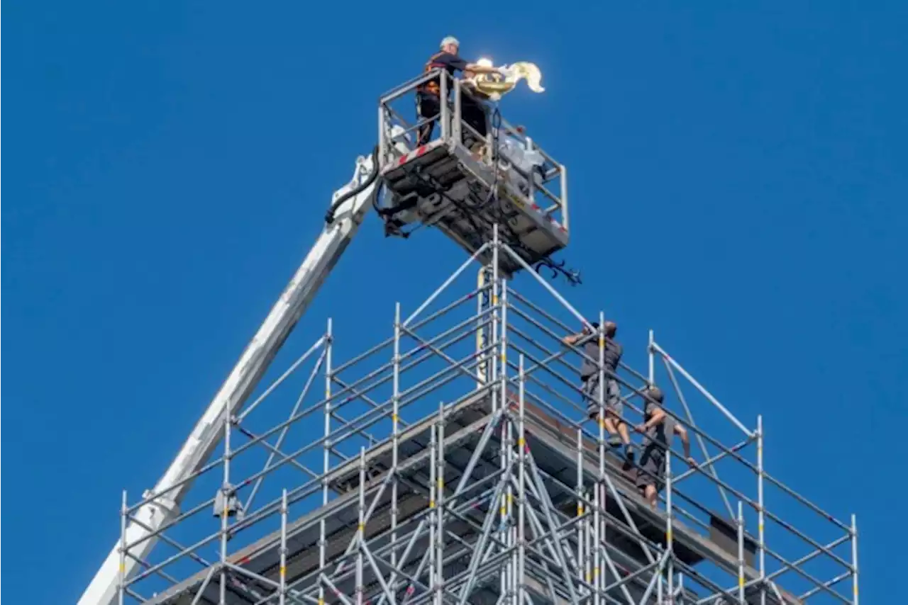 Gerestaureerde haan pronkt opnieuw op toren van Sint-Pieterskerk