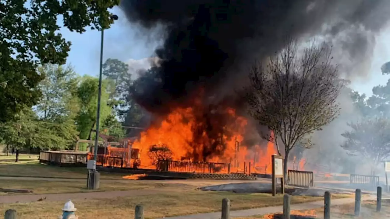 Playground catches fire in Spring’s Liberty Park