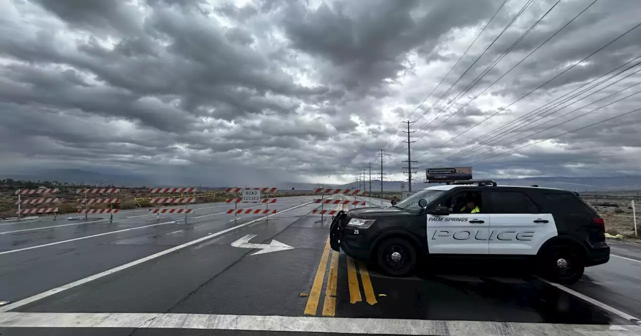 Roads Into Palm Springs Closed From The West As Tropical Storm Hilary Brings Floods, Damage