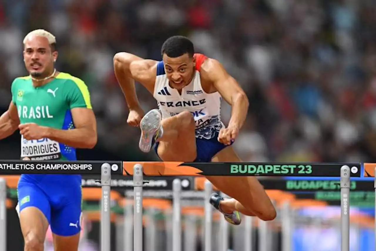 Sasha Zhoya et Wilhem Belocian en finale du 110 m haies aux Mondiaux de Budapest