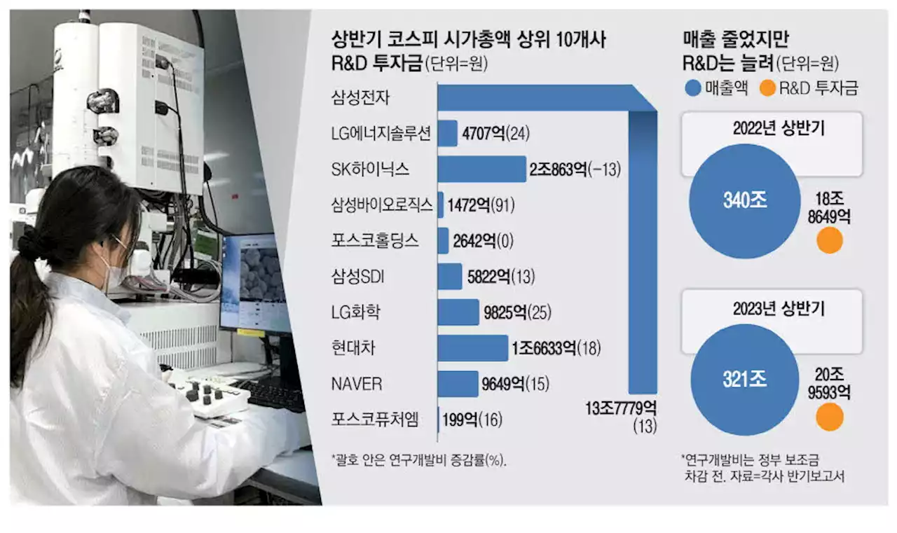 R&D 확 늘린 2차전지·車 …'미래차 선점'