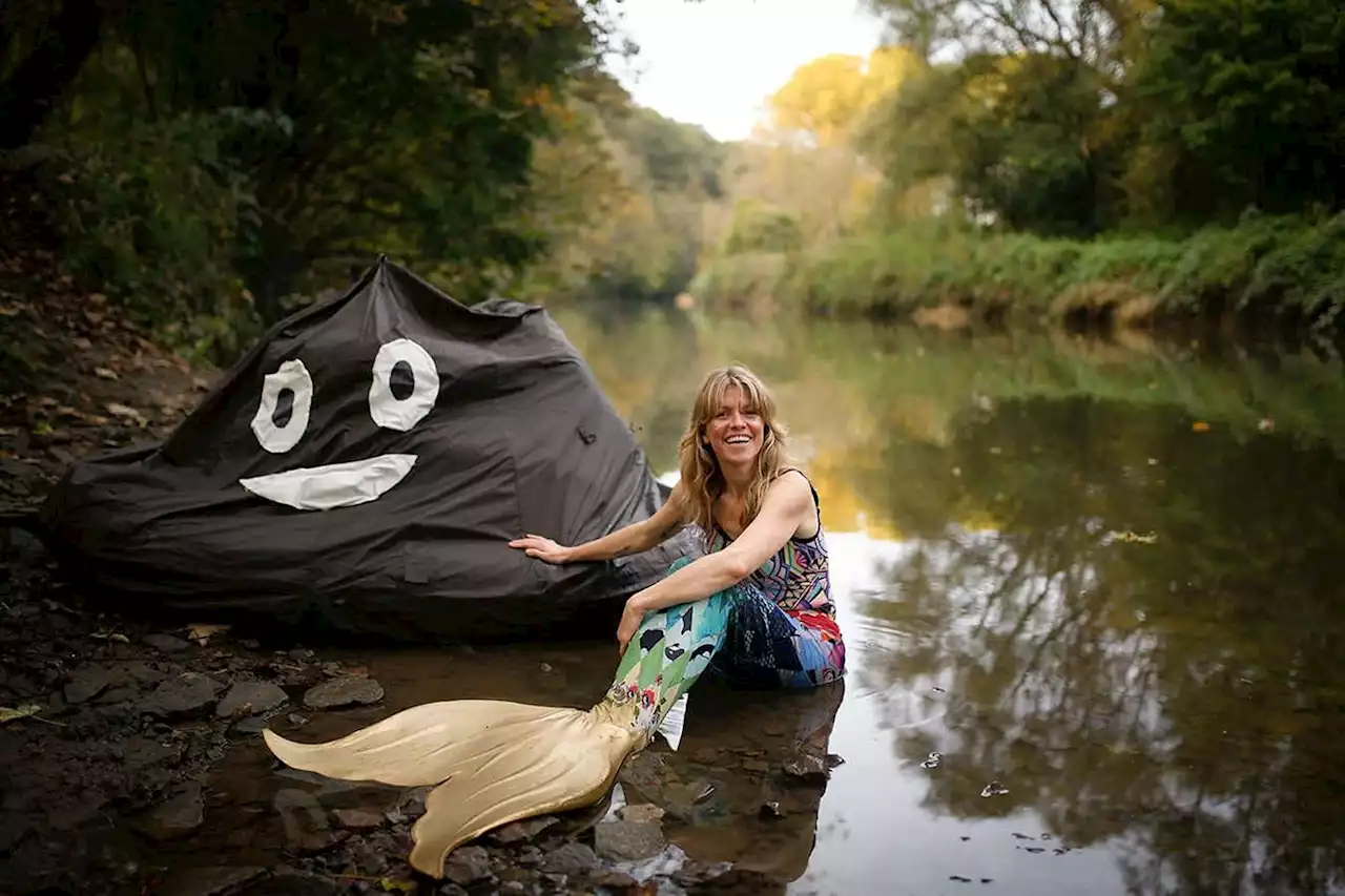 Activist swims Bristol channel dressed as a mermaid for cleaner rivers