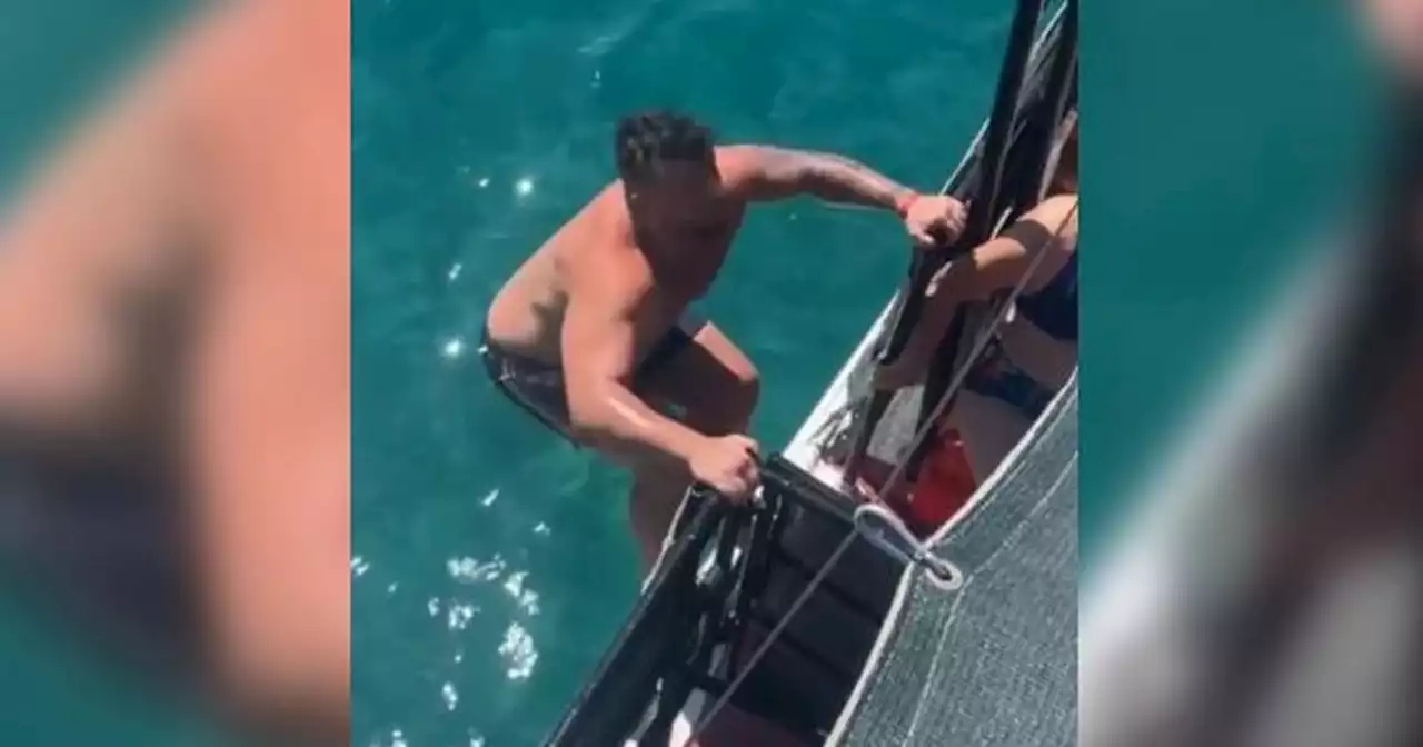 Watch: Brit 'lucky' to survive horror boat back-flip