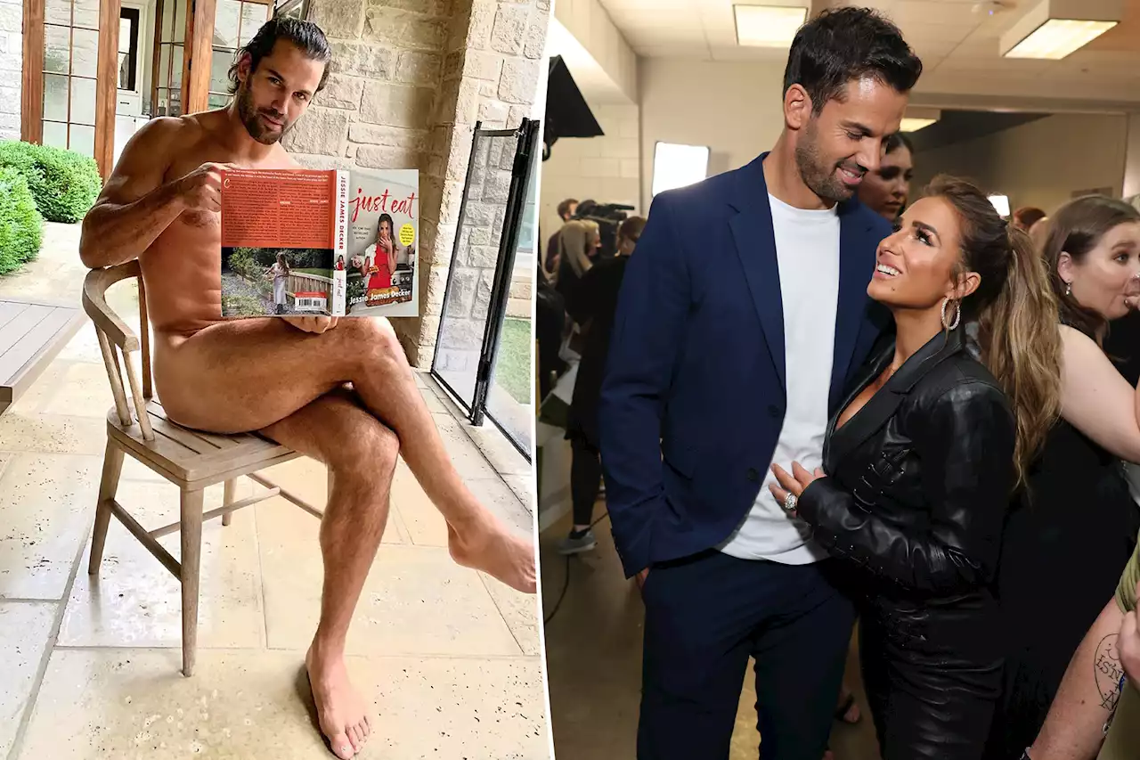 Jessie James Decker’s husband, Eric, poses nude with her cookbook