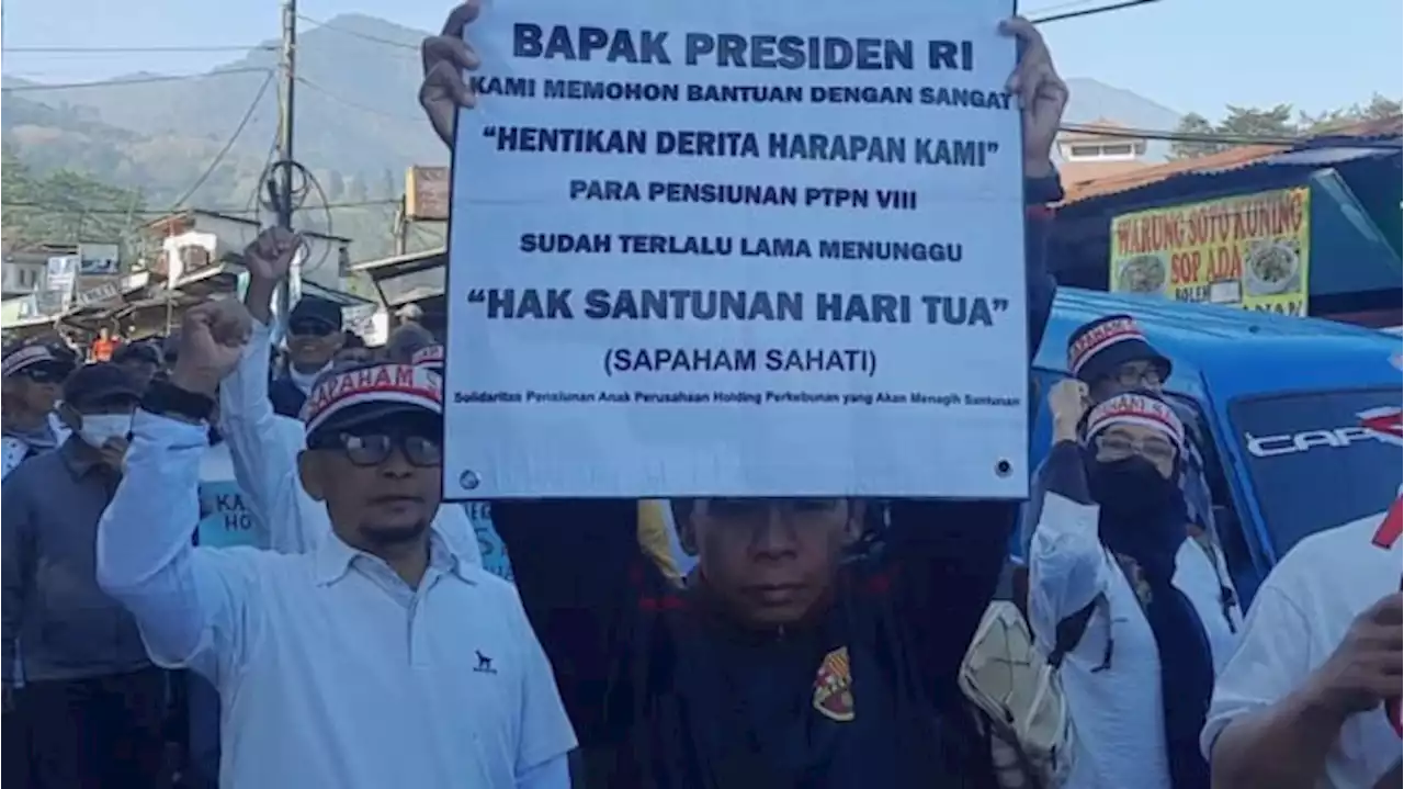 Tuntut Pembayaran SHT, Massa Pensiunan PTPN Long March dari Kebun Teh di Puncak ke Istana