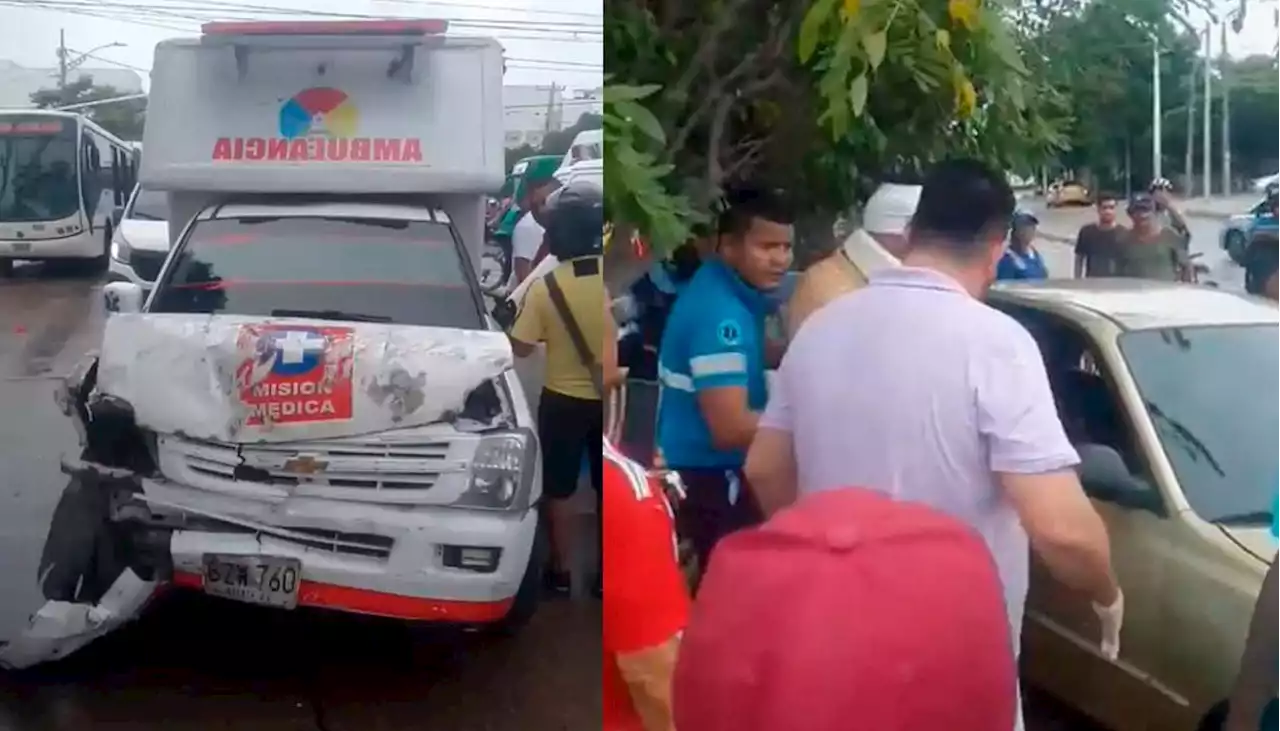 Violento choque de vehículo contra ambulancia en la Murillo