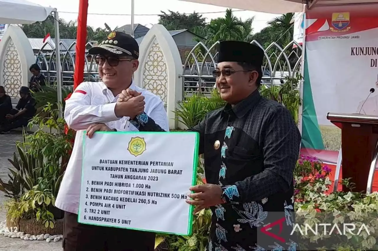 Wamentan serahkan bantuan bibit dan peralatan untuk petani Tanjabbar