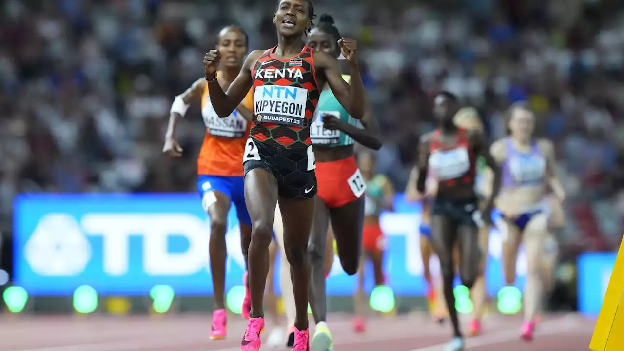 Faith Kipyegon pushes pace and pulls away to defend 1,500-meter title at world championships