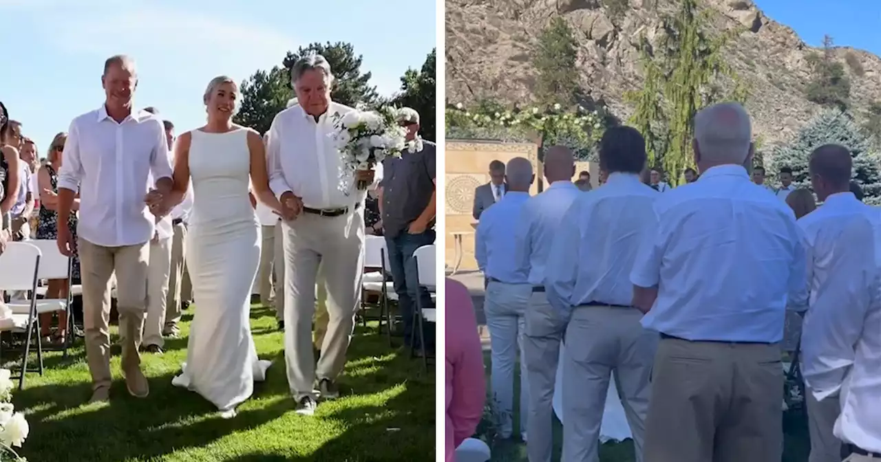 Bride Asks 15 Men That Helped Her Escape Abuse To Walk Her Down The Aisle