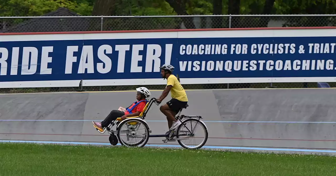 Cyclists with varying abilities cycled the Ed Rudolph Velodrome