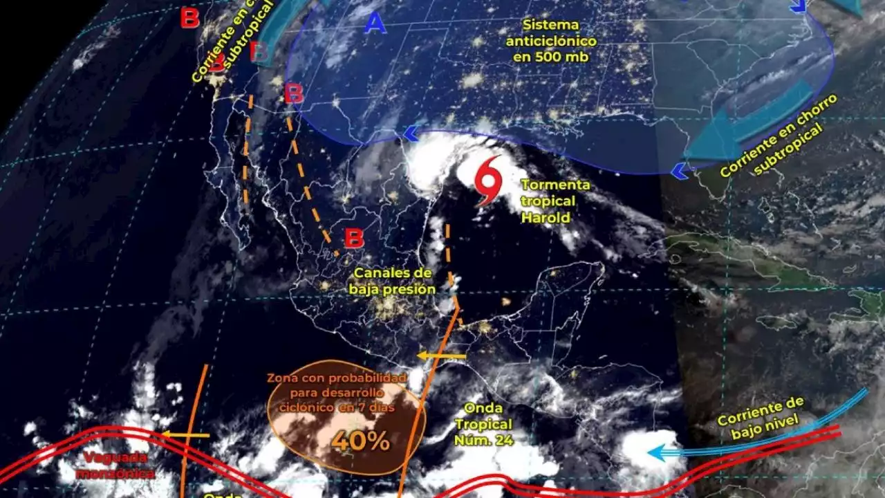 Tormenta tropical Harold traerá lluvias torrenciales en estos estados, sigue su trayectoria EN VIVO