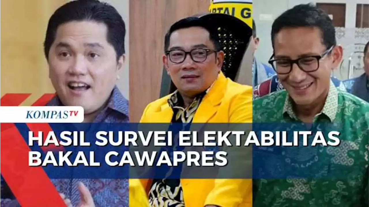 Survei Elektabilitas Bacawapres Litbang Kompas Ungkap Ridwan Kamil, Sandiaga Uno, dan Erick Thohir