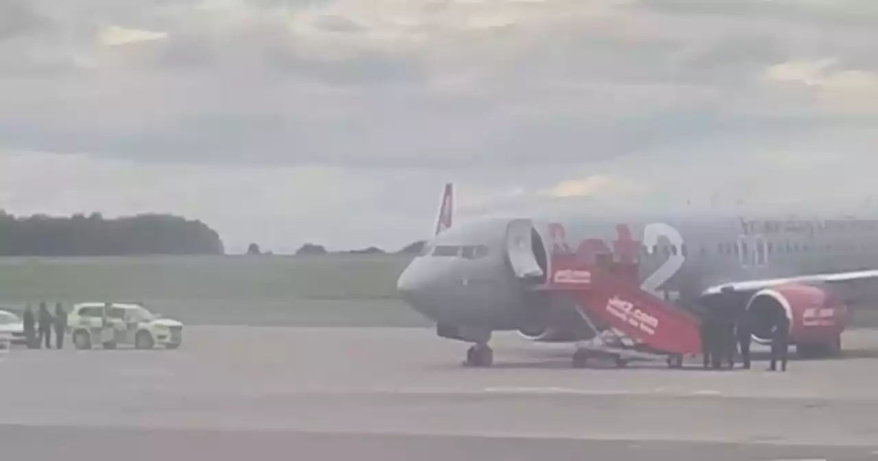 Terrifying moment armed police board Jet2 flight after bomb scare