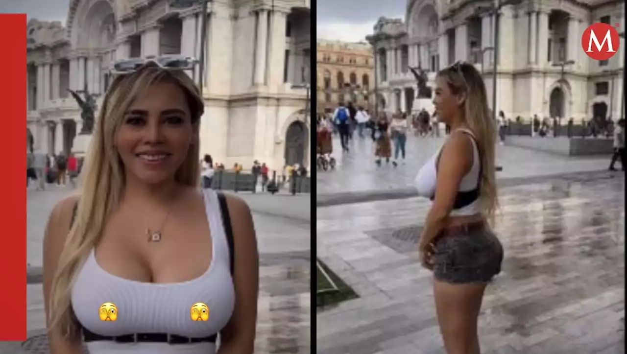 Modelo de OnlyFans se pasea por Bellas Artes e impacta a internautas