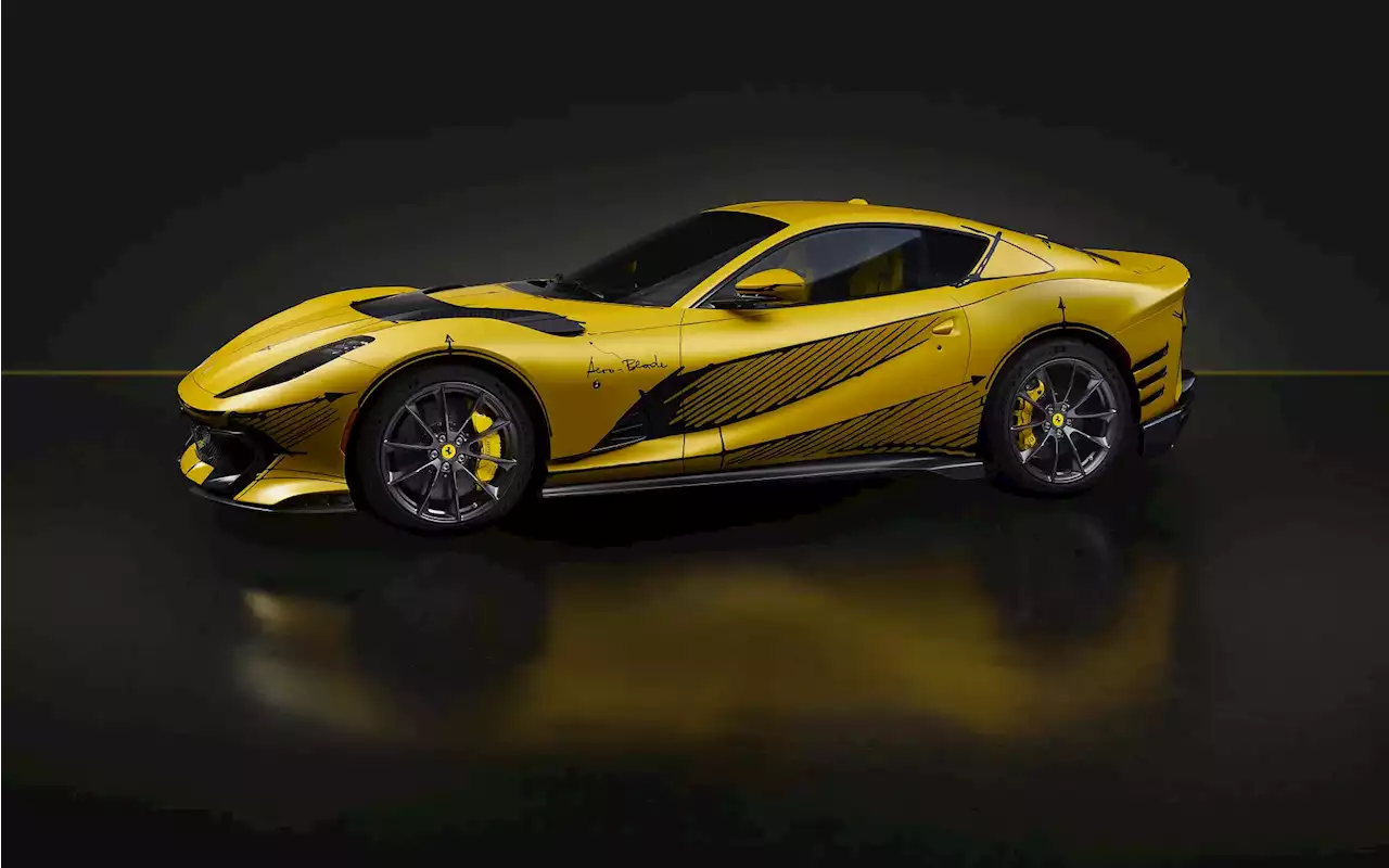 Custom Ferrari 812 Competizione features a sketched livery