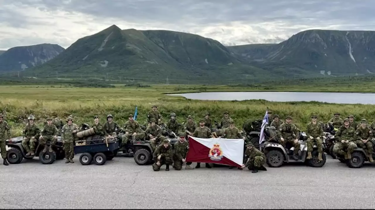 Royal Newfoundland Regiment travelling across the island this week via ATV