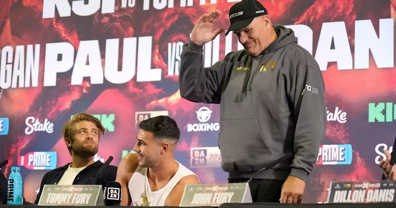 Tommy Fury's dad John flips table at press conference ahead of KSI fight