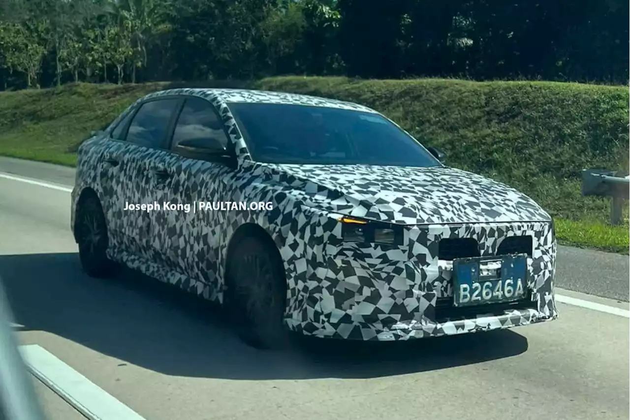 Proton S50 spied again testing on Malaysian roads - SS11 B-segment sedan test unit with added bodykit