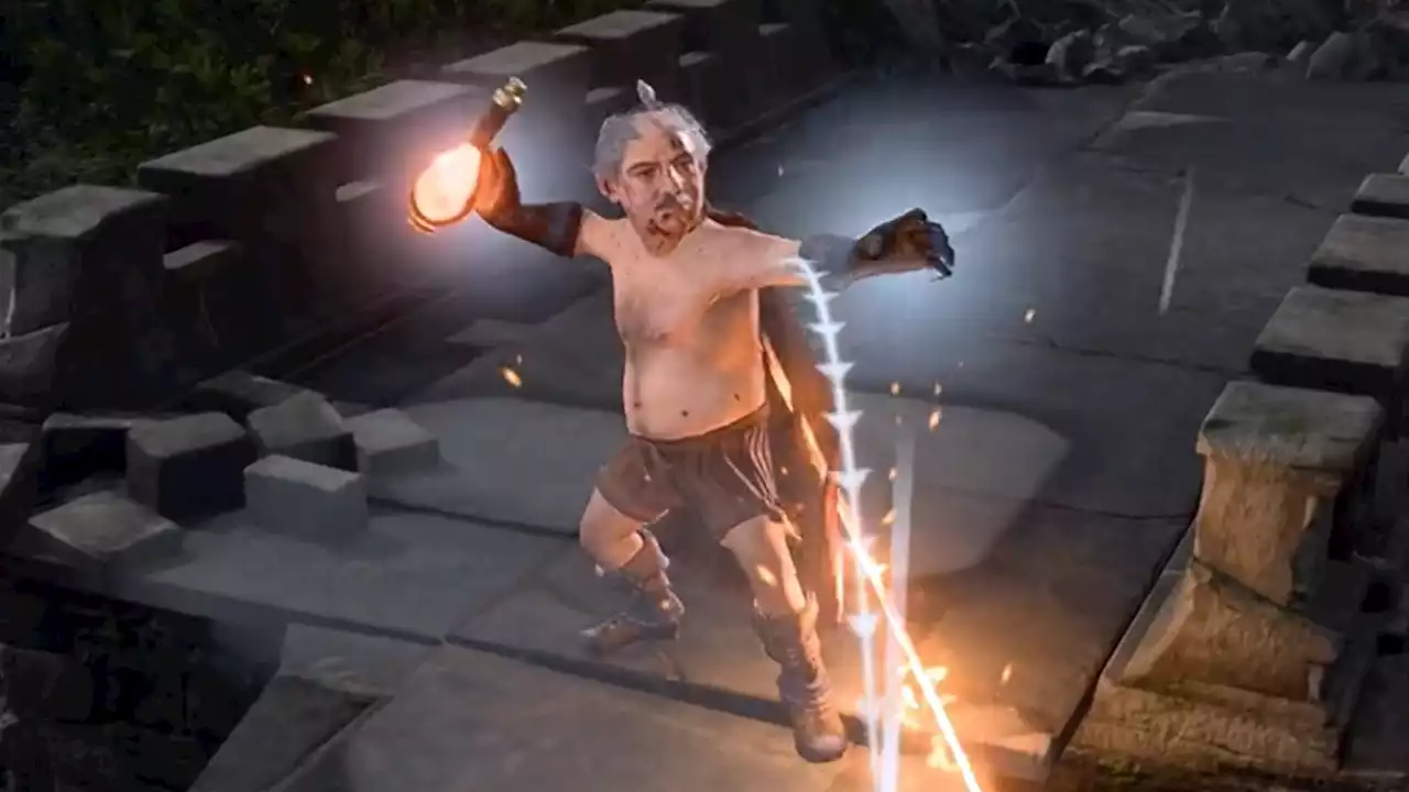 Shirtless halfling legend blows up Baldur's Gate 3's entire goblin camp with hundreds of explosive barrels to classical music