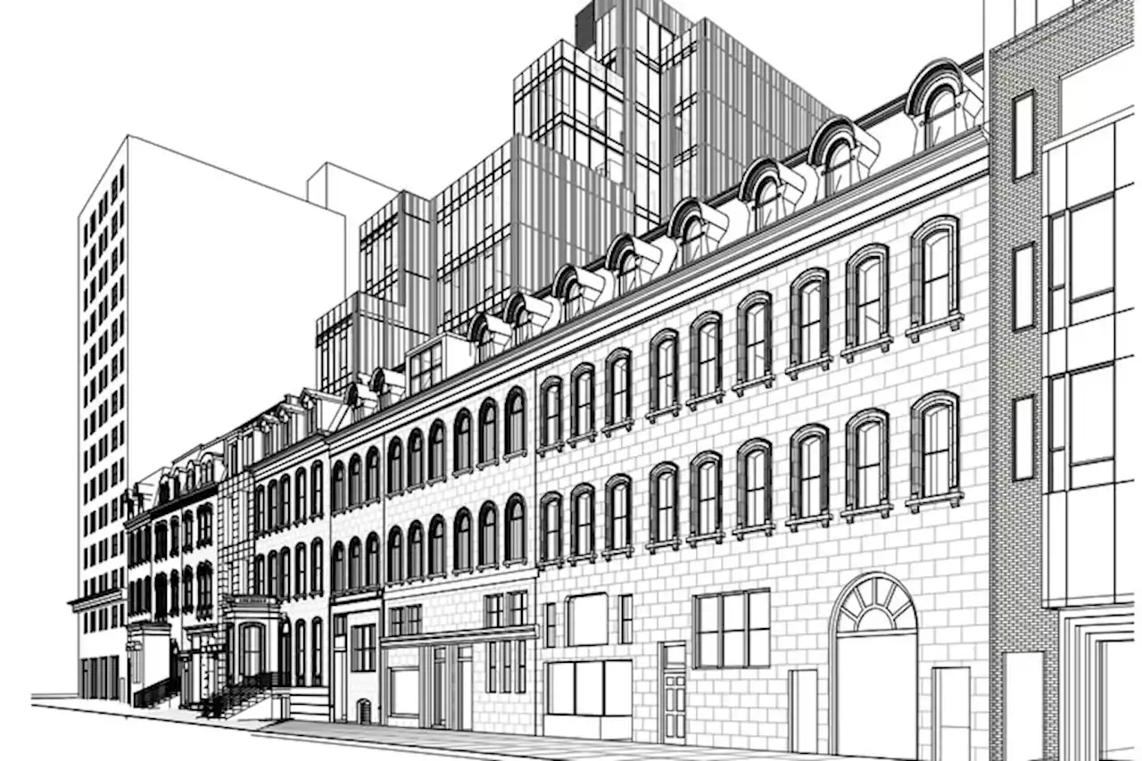 A 13-story luxury condo tower planned for Walnut Street would build upon a historic brownstone