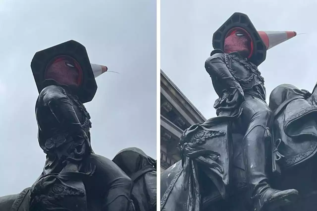 Iconic Glasgow statue spotted wearing Spider-Man mask