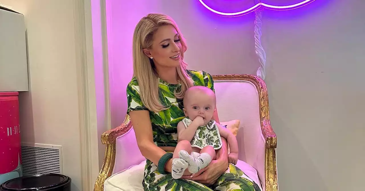 Paris Hilton and ‘Angel Baby’ Son Phoenix Match in Tropical Print Outfits