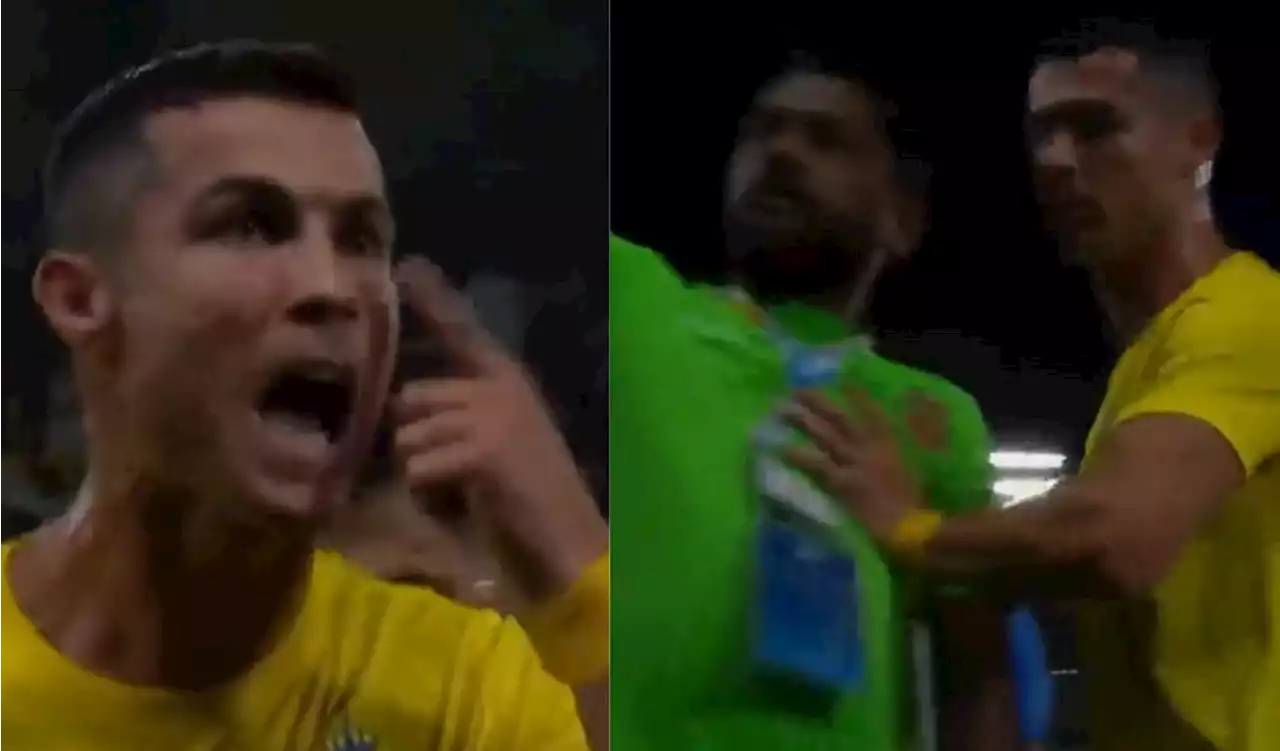 [Video] Otra rabieta de Cristiano en Arabia: reclamo y empujón por unos penales no sancionados