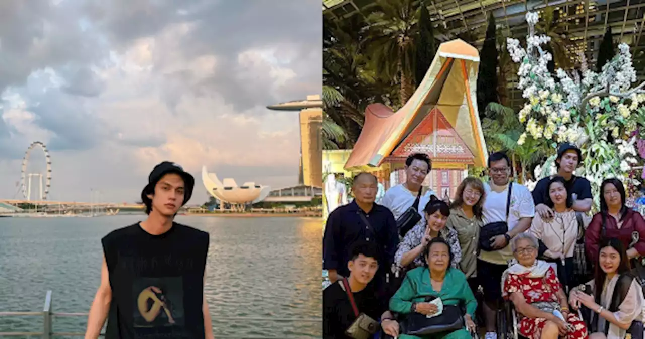 Thai star Bright Vachirawit holidays in Singapore with extended family