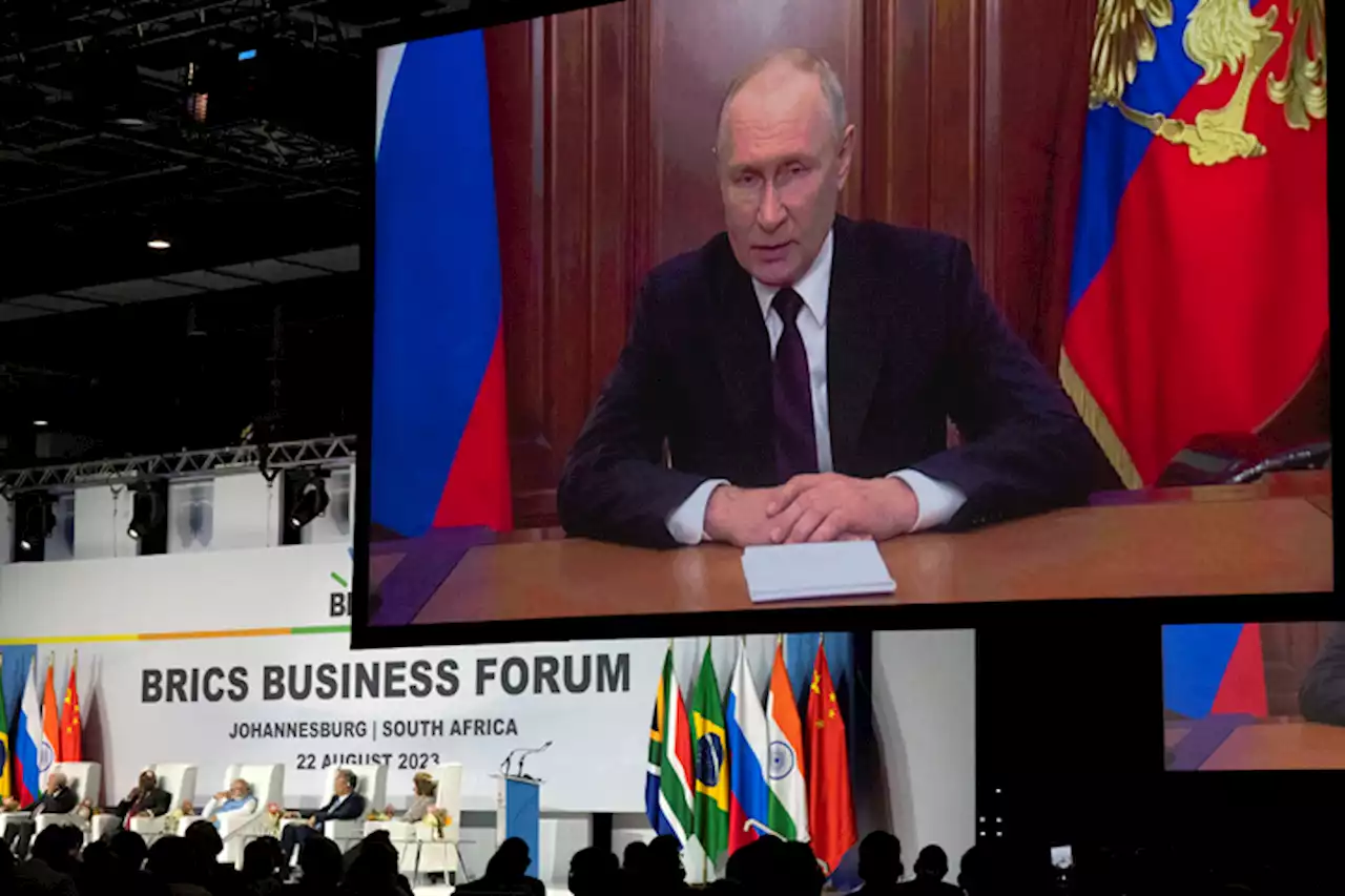 Putin denounces sanctions on Russia in speech for BRICS economic summit | Gerald Imray & Mogomotsi Magome / The Associated Press