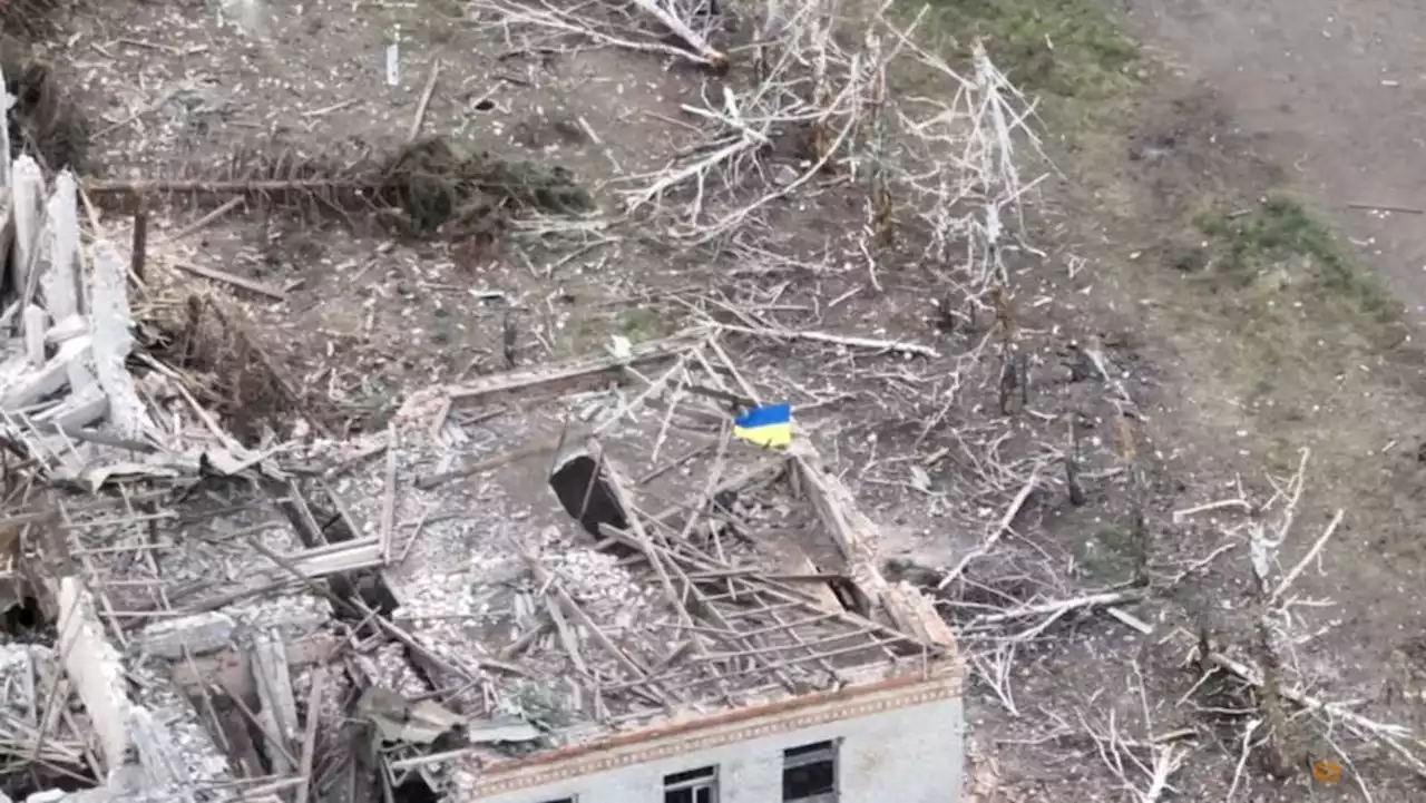 Ukraine forces raise national flag in Robotyne in Zaporizhzhia region