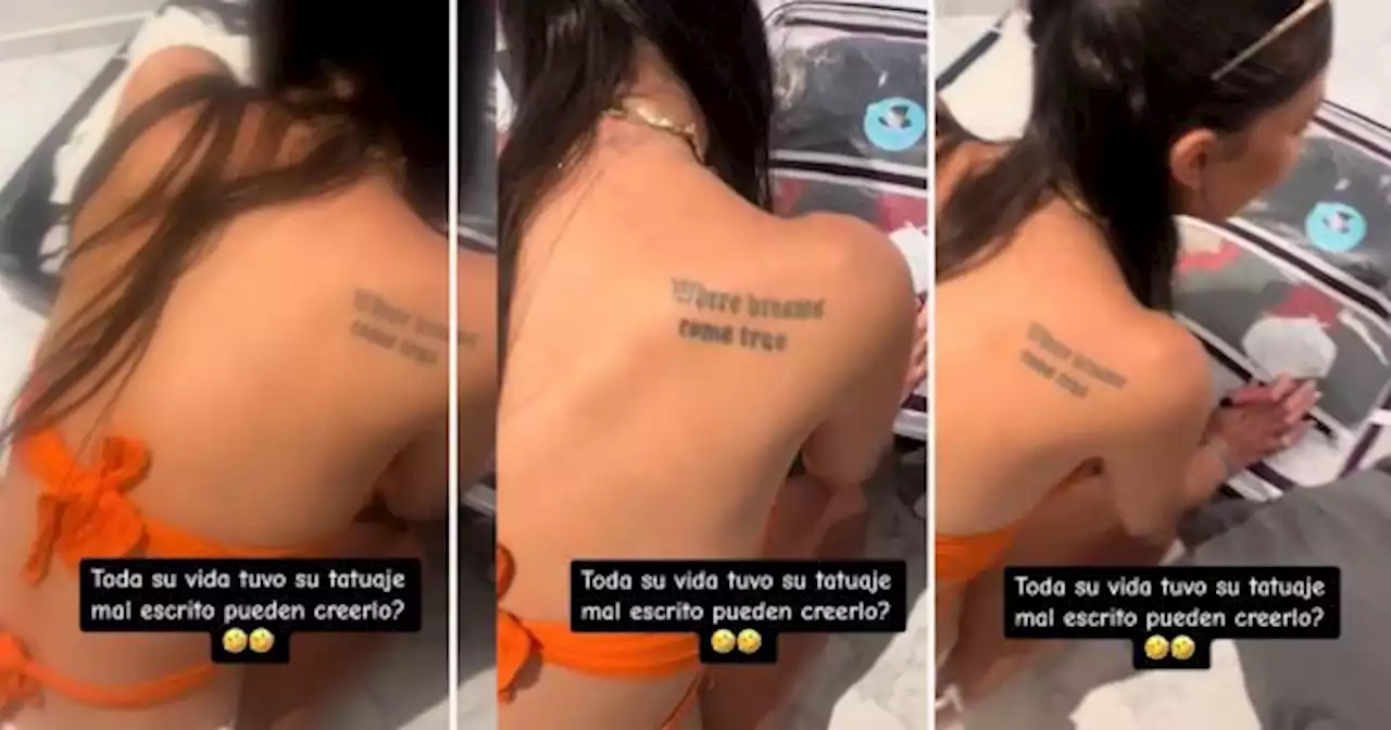 Se tatu� una frase en ingl�s, el tatuador la escribi� mal y el significado la avergonz� para siempre