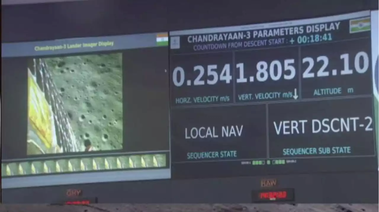 ¡Histórico! India logra con éxito descender con una nave en el polo sur de la Luna