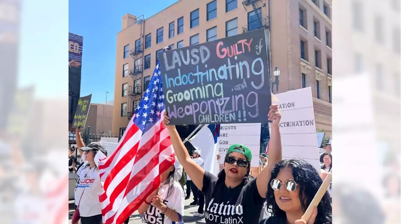 Parental rights groups and LGBTQ supporters hold dueling protests in LA