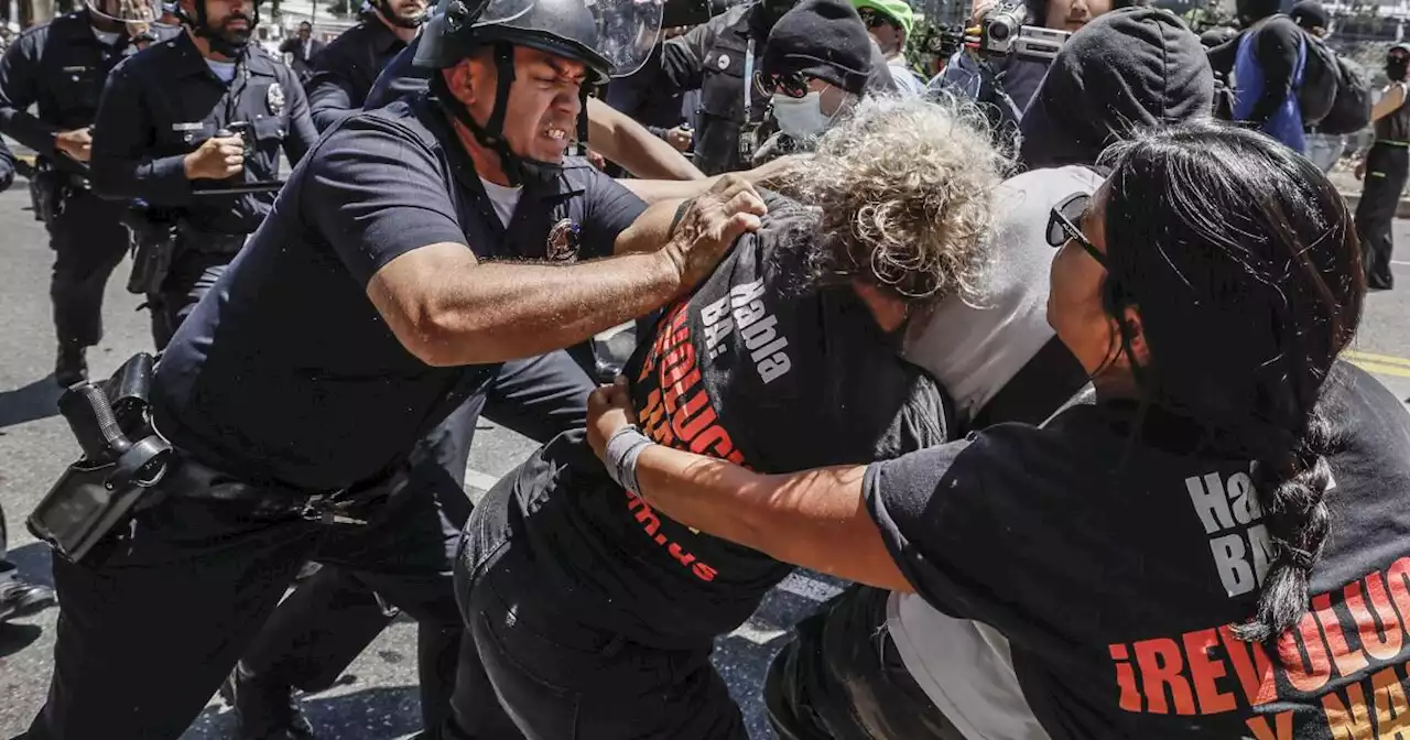 Crowds protest LGBTQ+ education in Los Angeles; two arrested at LAUSD offices