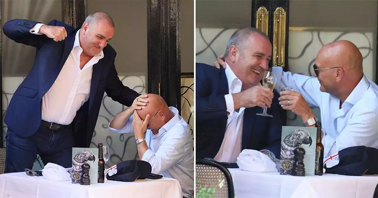 Gregg Wallace larks around at pricey lunch costing over £1000