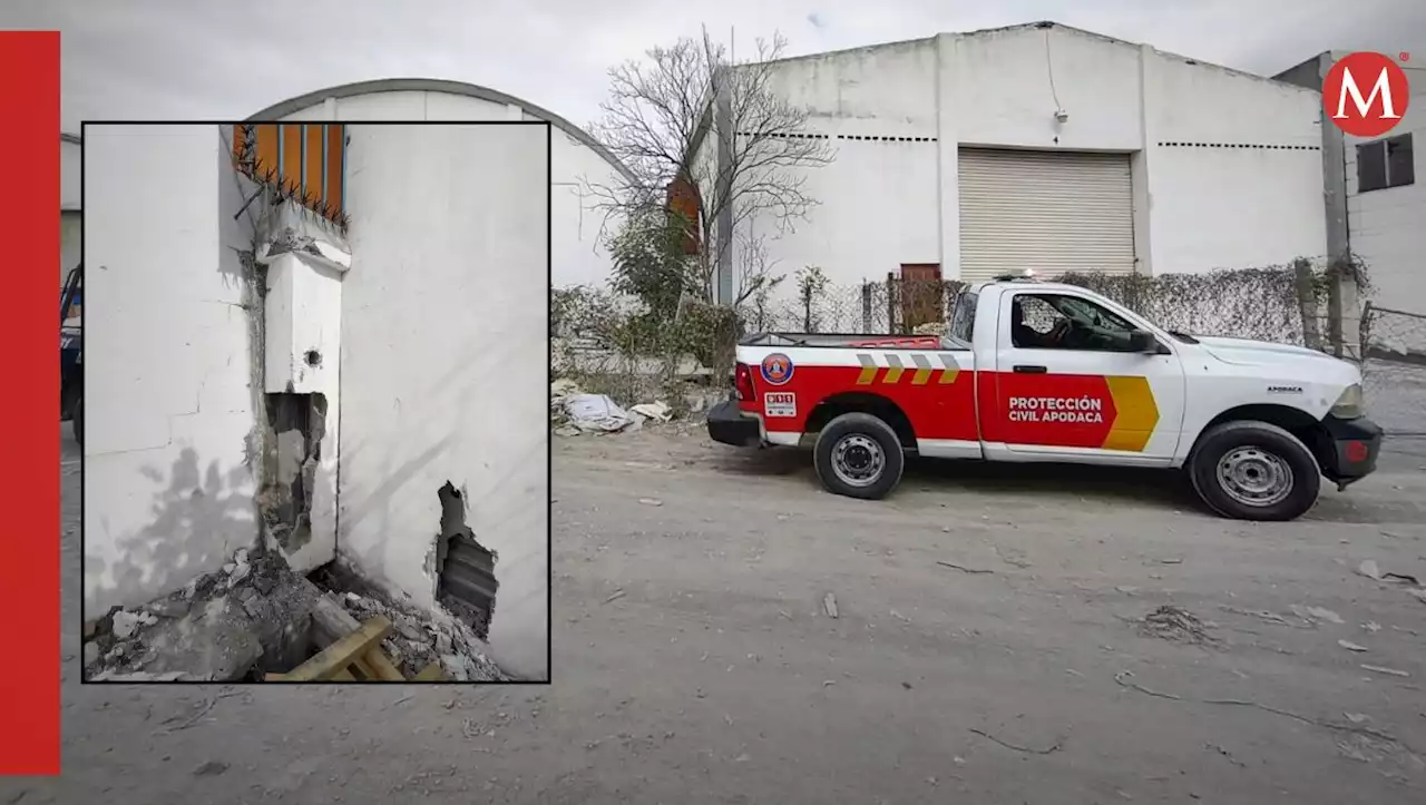 Ladrón queda atrapado en barda de bodega en Apodaca, NL